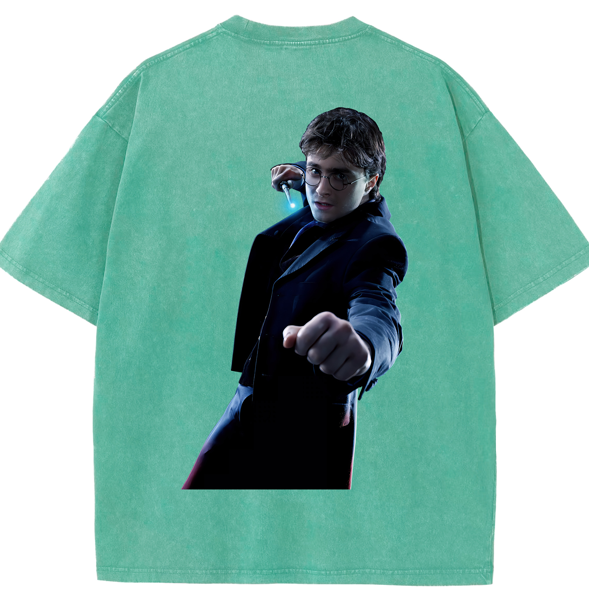 （画像用） Harry Potter ハリー・ポッターシリーズ 綿100% ヴィンテージ風 半袖Tシャツ（背面プリント）